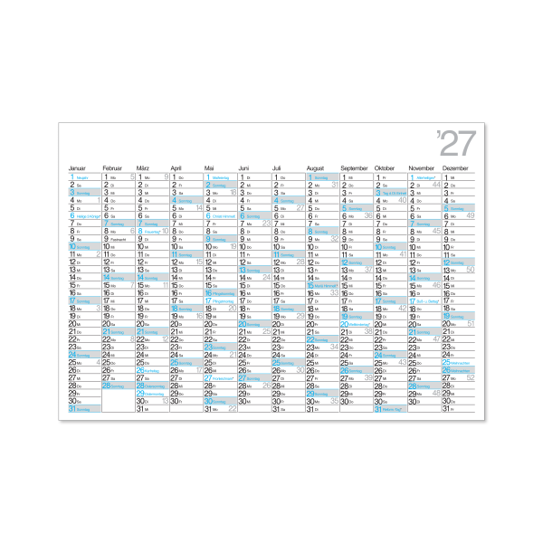 Plakatkalender blau
