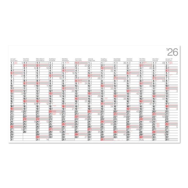 Plakatkalender mehrsprachig – Jahreskalender für 13 Monate